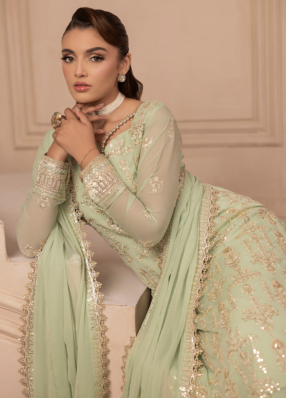 Sahane | Elyssa Festive Chiffon | CT-19004 Emera - ELYSSA - House Of Anaya