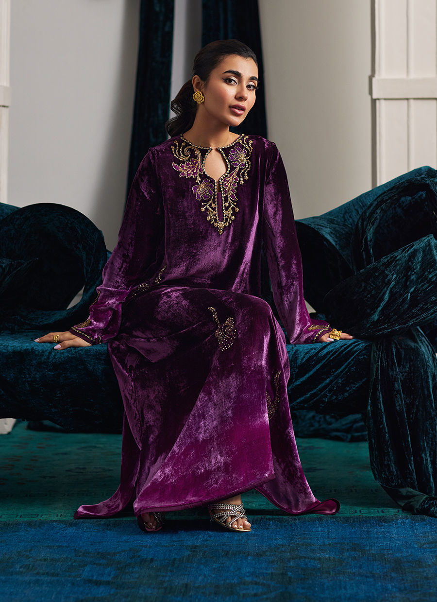 Farah Talib Aziz | Velvets The After Party | NIA OMBRE VELVET KAFTAN