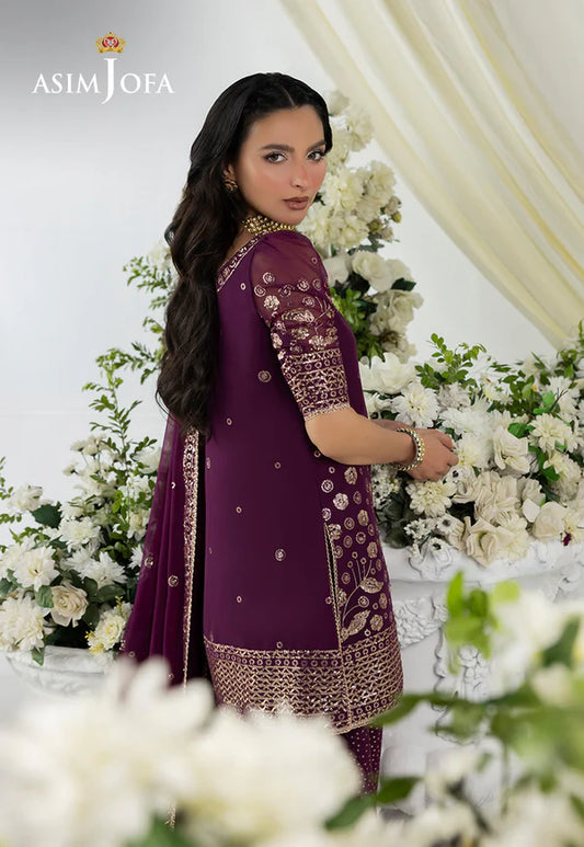 Asim Jofa | EMBROIDERED CHIFFON 3 PCS | AJIZL-02