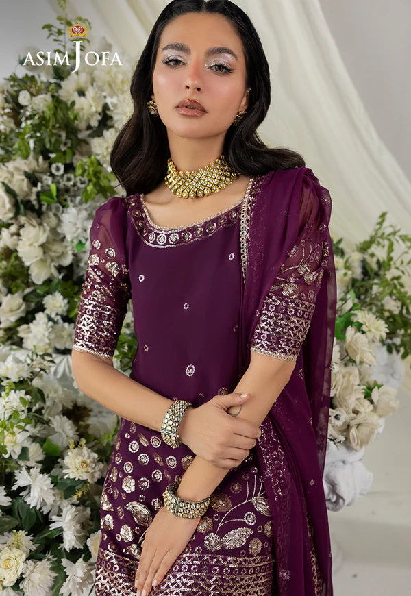 Asim Jofa | EMBROIDERED CHIFFON 3 PCS | AJIZL-02