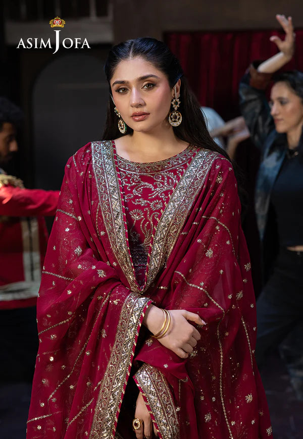 Asim Jofa | EMBROIDERED CHIFFON 3 PCS | AJFO-13