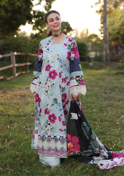 Elaf Premium | Prints Chikankari 24 | 01B AQUABELLA - House Of Anaya