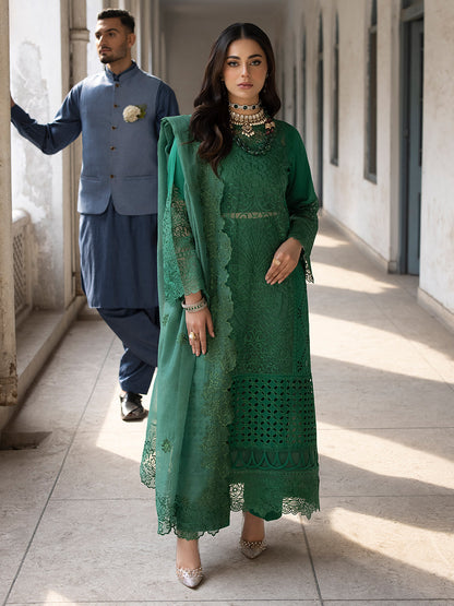 Mahnur | Mahrukh Luxury Lawn 24 | EMERALD - House Of Anaya