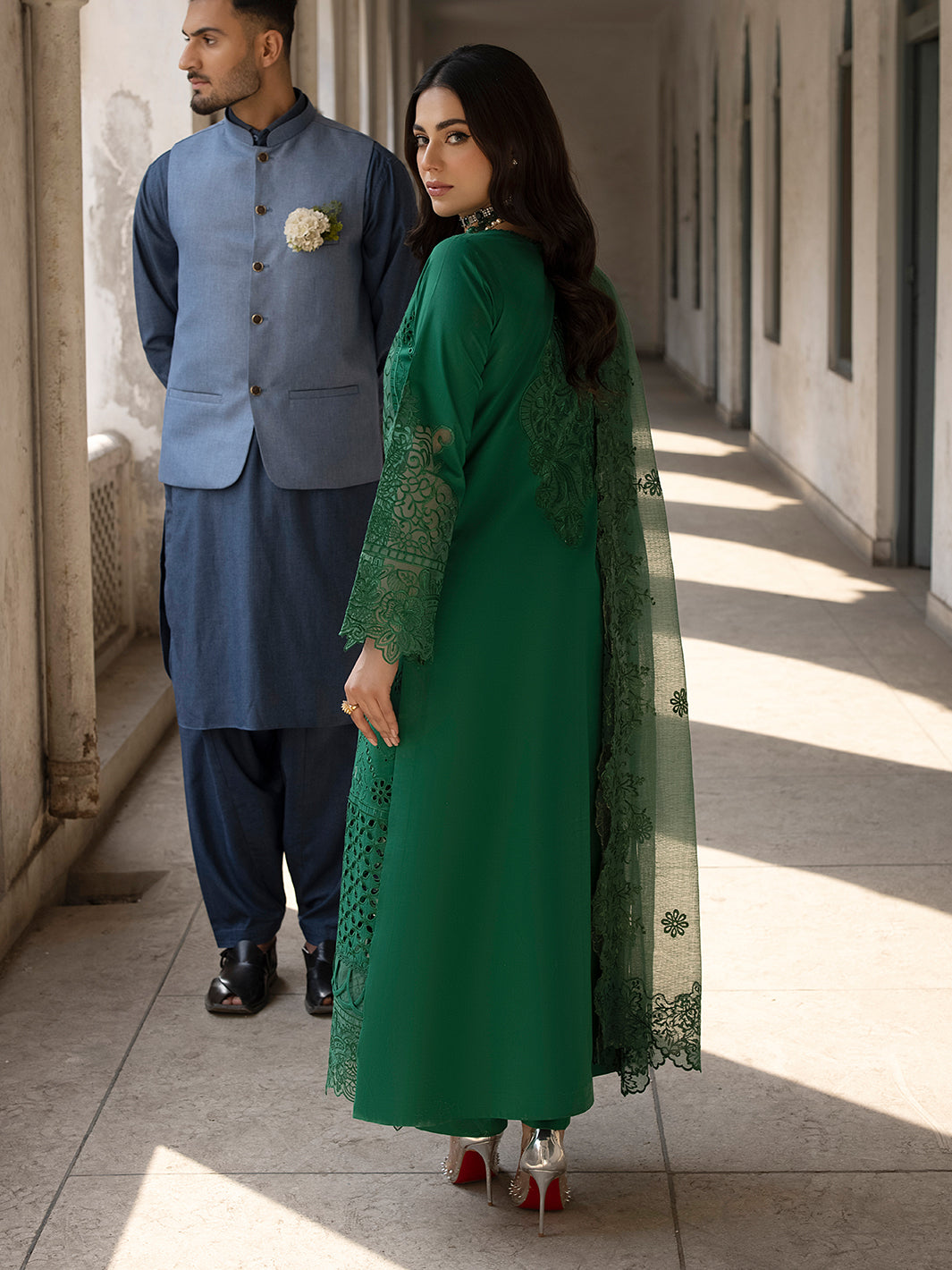 Mahnur | Mahrukh Luxury Lawn 24 | EMERALD - House Of Anaya