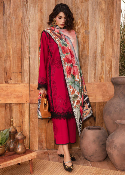 Saira Shakira | Raya Winter Stitched 23 | Crimson - House Of Anaya