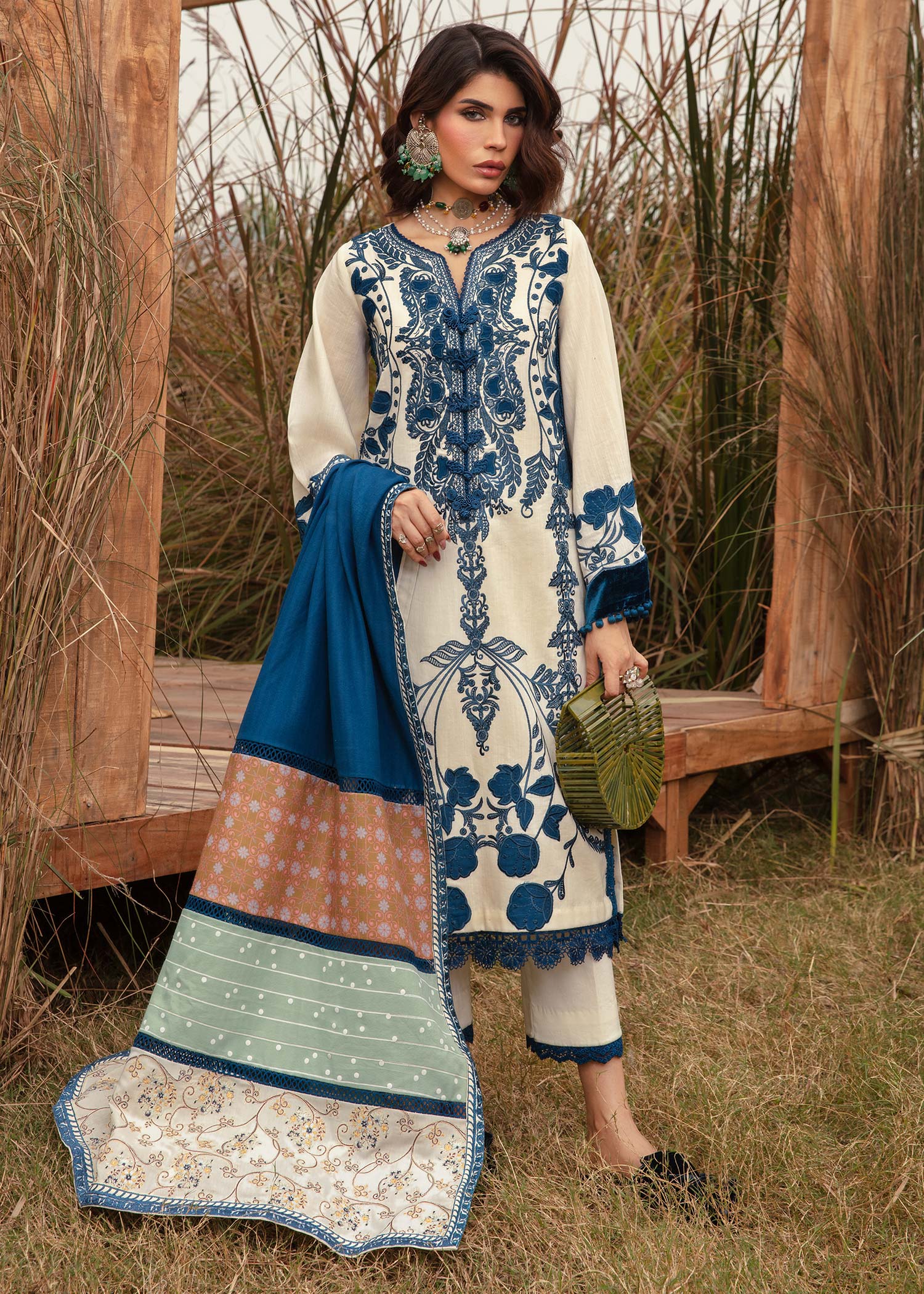 Saira Shakira | Raya Winter Stitched 23 | Pearl - House Of Anaya