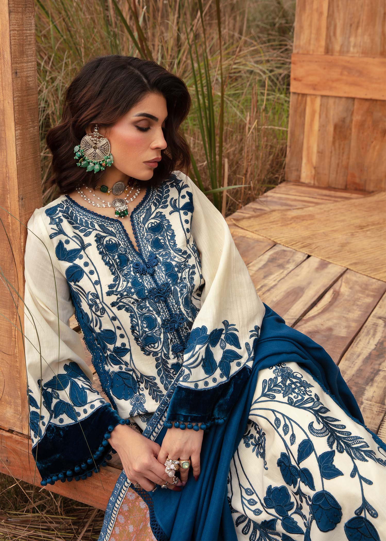 Saira Shakira | Raya Winter Stitched 23 | Pearl - House Of Anaya