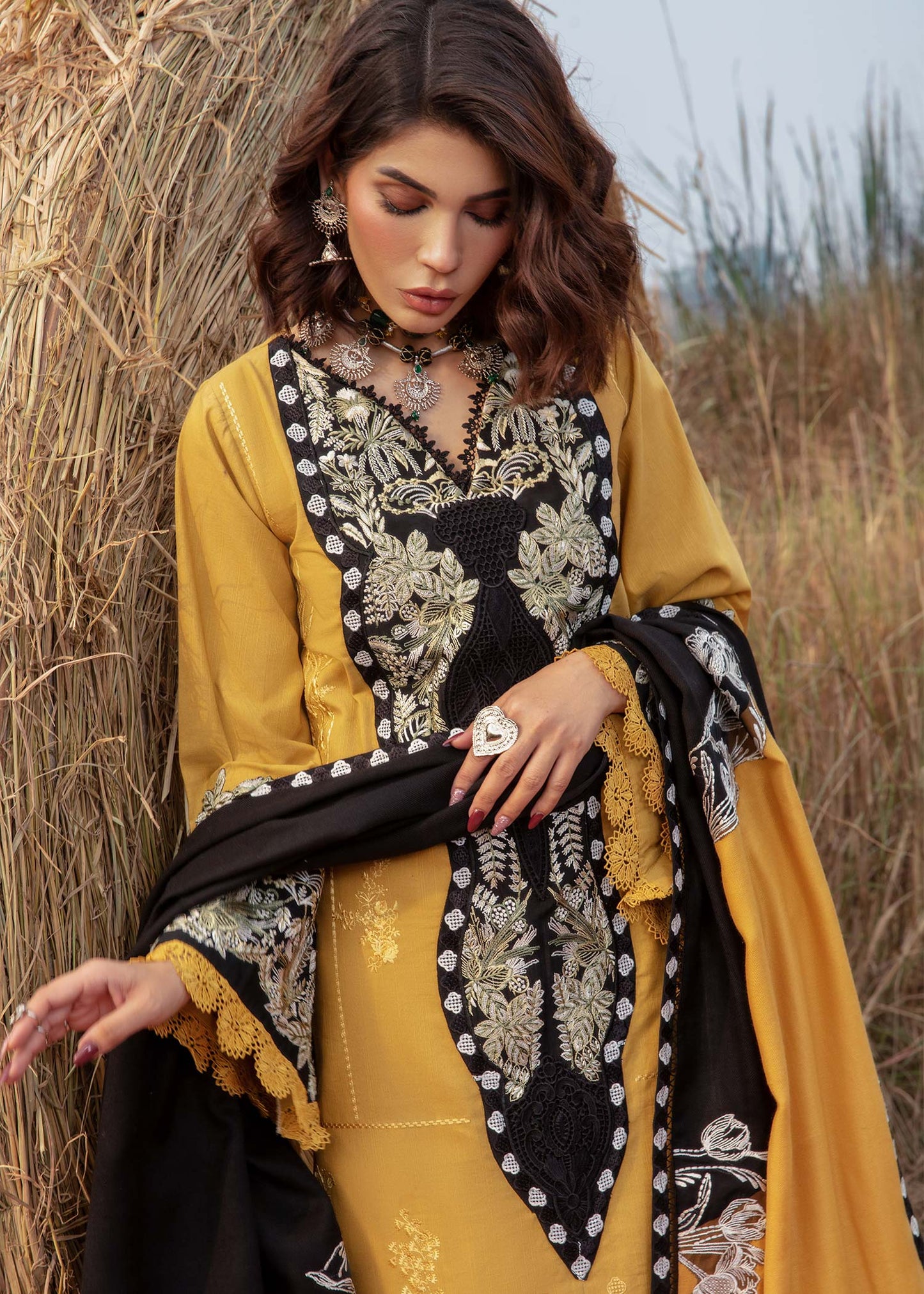 Saira Shakira | Raya Winter Stitched 23 | Amber - House Of Anaya