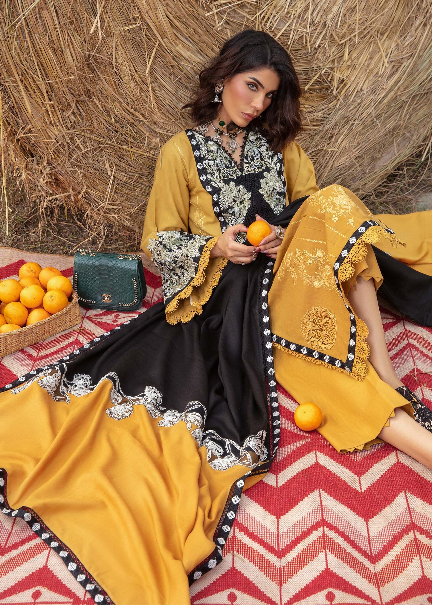 Saira Shakira | Raya Winter Stitched 23 | Amber - House Of Anaya