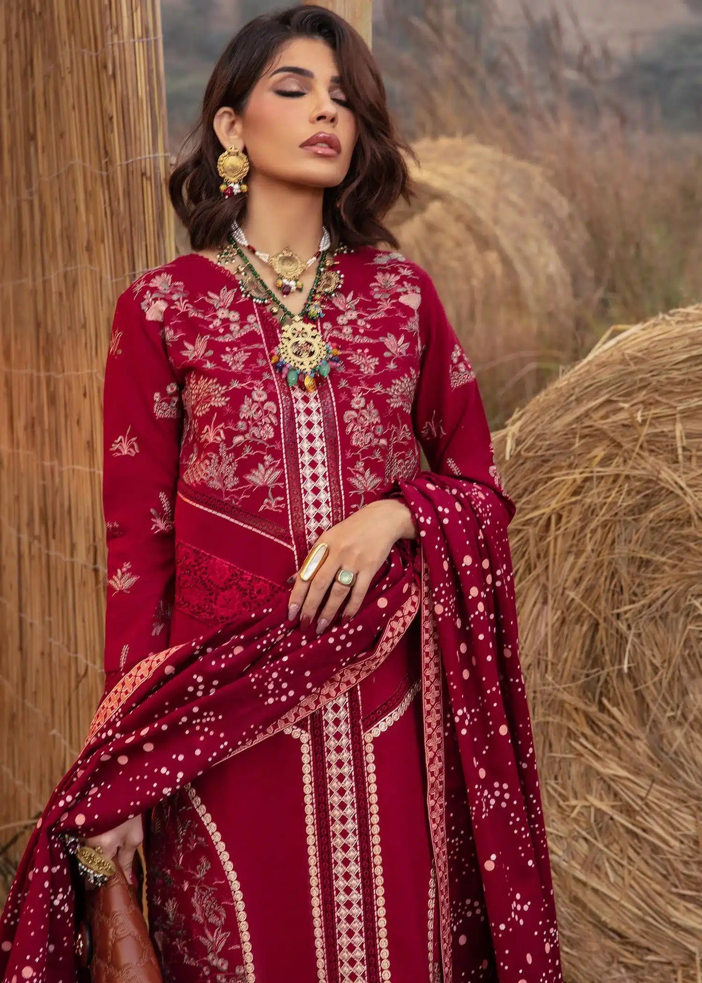 Saira Shakira | Raya Winter Stitched 23 | Ruby - House Of Anaya