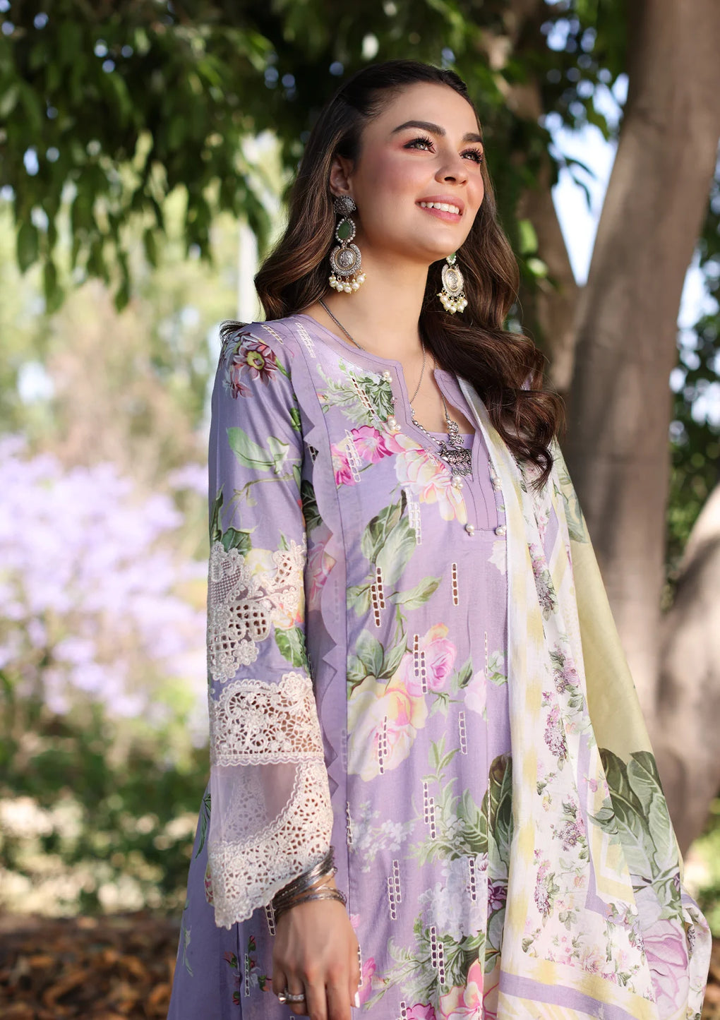 Elaf Premium | Prints Chikankari 24 | 03A LILAC LAMOUR - House Of Anaya