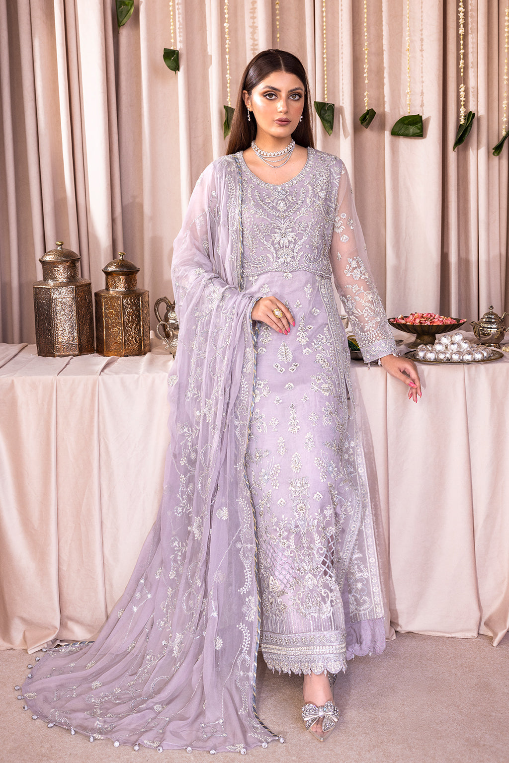 Emaan Adeel Romansiyyah Luxury Formal 3 Piece Suit RM-04 Sweet Indigo - Riwayat-e-khas