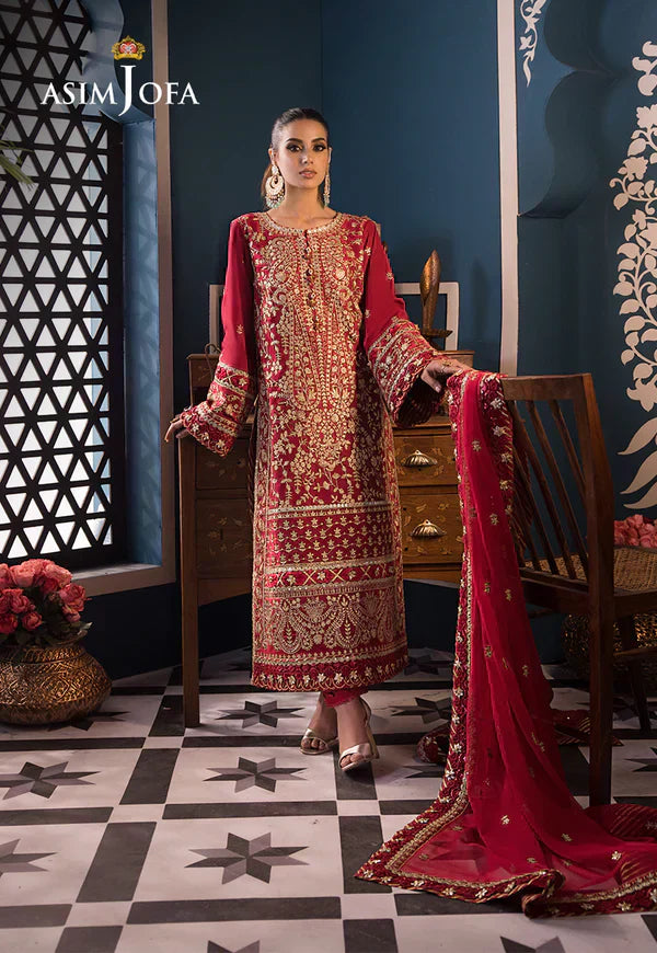 Asim Jofa | Fasana e Ishq Eid Luxury Lawn | AJFI-10 - House Of Anaya