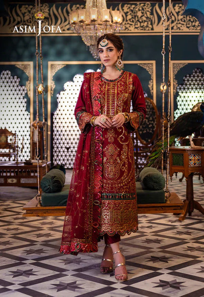 Asim Jofa | Fasana e Ishq Eid Luxury Lawn | AJFI-21 - House Of Anaya