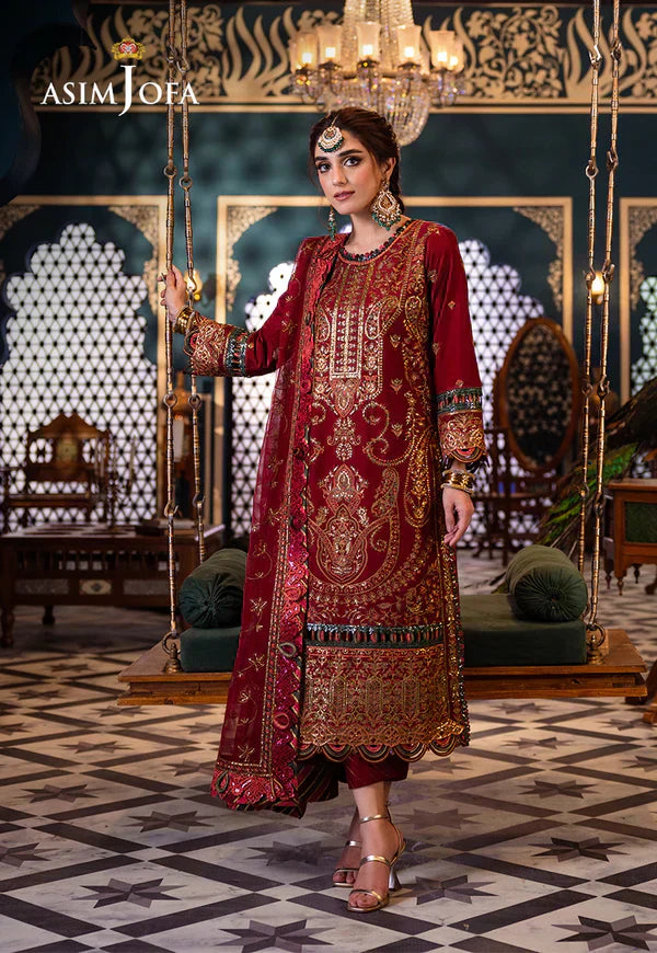 Asim Jofa | Fasana e Ishq Eid Luxury Lawn | AJFI-21 - House Of Anaya