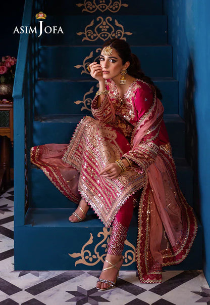 Asim Jofa | Fasana e Ishq Eid Luxury Lawn | AJFI-18 - House Of Anaya