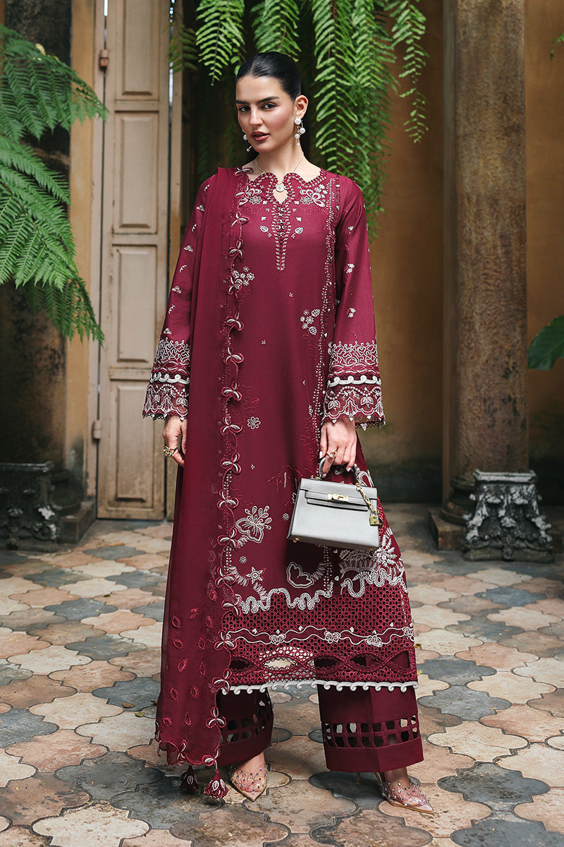 Qalamkar | Q Line Lawn Drop | RP-12 GARNET