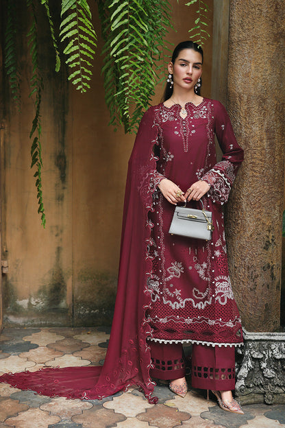 Qalamkar | Q Line Lawn Drop | RP-12 GARNET
