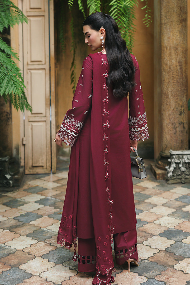 Qalamkar | Q Line Lawn Drop | RP-12 GARNET
