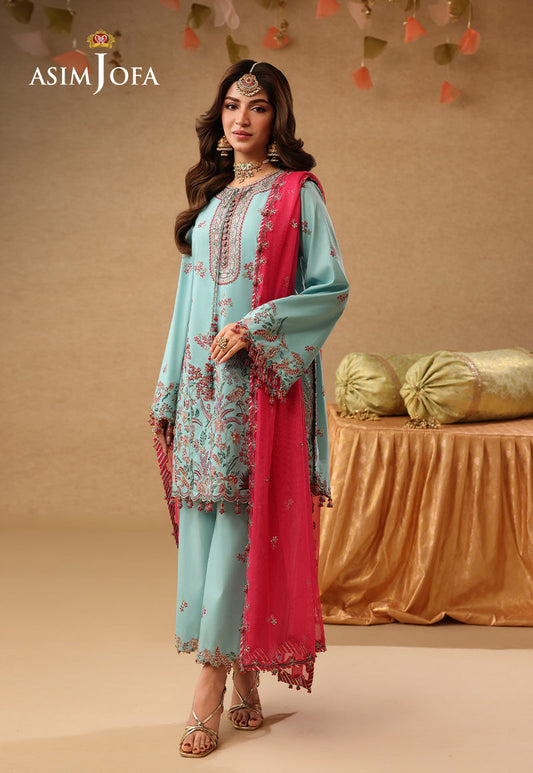 Asim Jofa | Kinza Festive Edit | AJULIF-02 Embroidered Raw Silk Stitched 3 Pcs