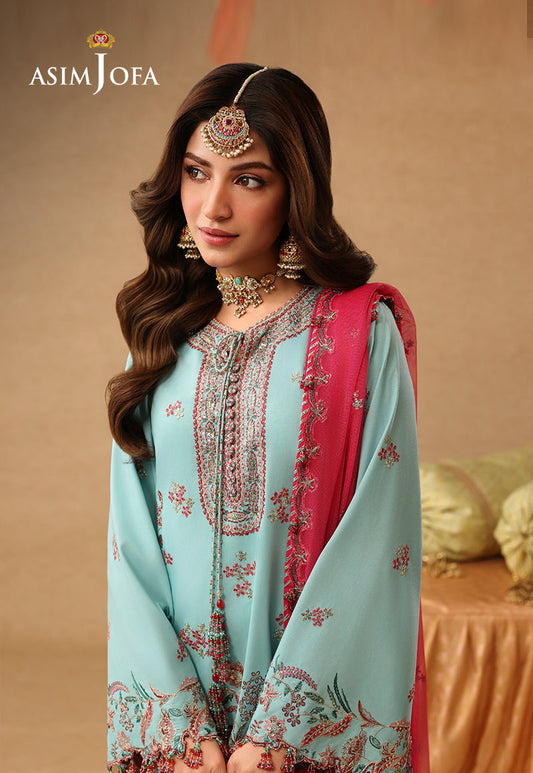 Asim Jofa | Kinza Festive Edit | AJULIF-02 Embroidered Raw Silk Stitched 3 Pcs