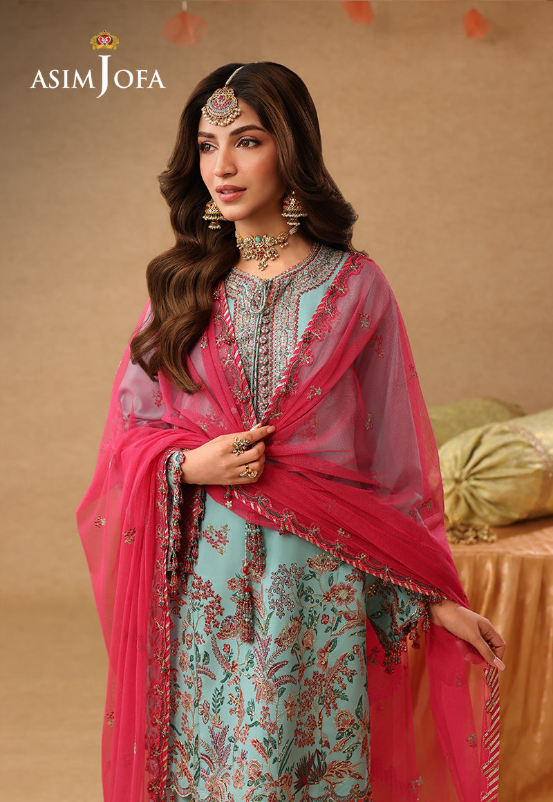 Asim Jofa | Kinza Festive Edit | AJULIF-02 Embroidered Raw Silk Stitched 3 Pcs