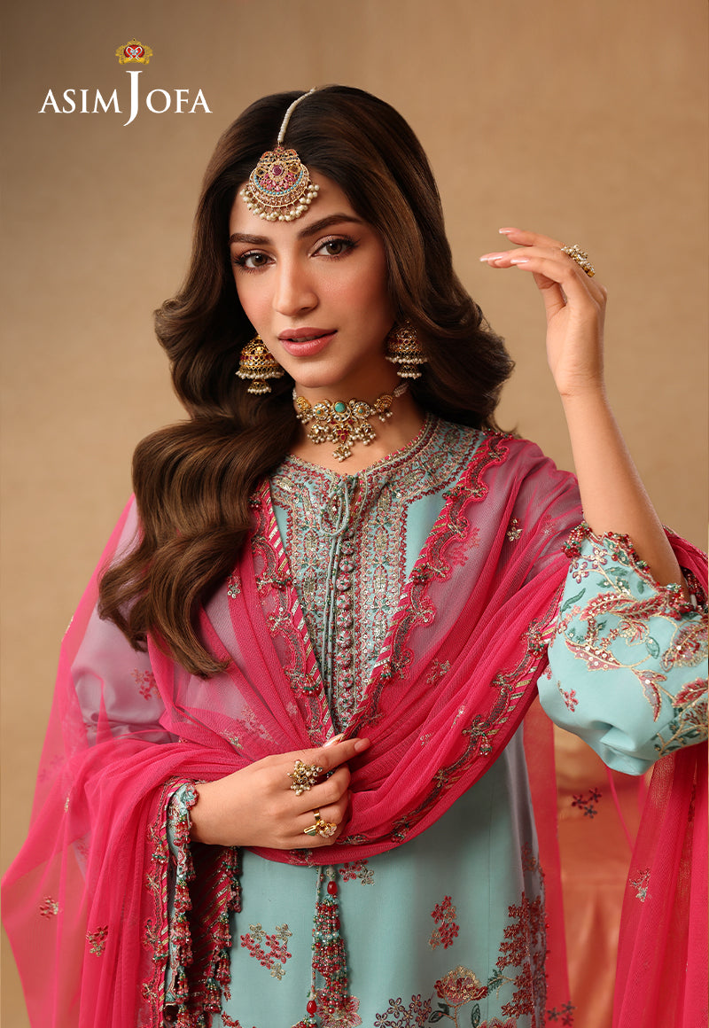 Asim Jofa | Kinza Festive Edit | AJULIF-02 Embroidered Raw Silk Stitched 3 Pcs