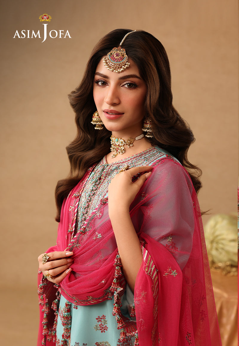 Asim Jofa | Kinza Festive Edit | AJULIF-02 Embroidered Raw Silk Stitched 3 Pcs
