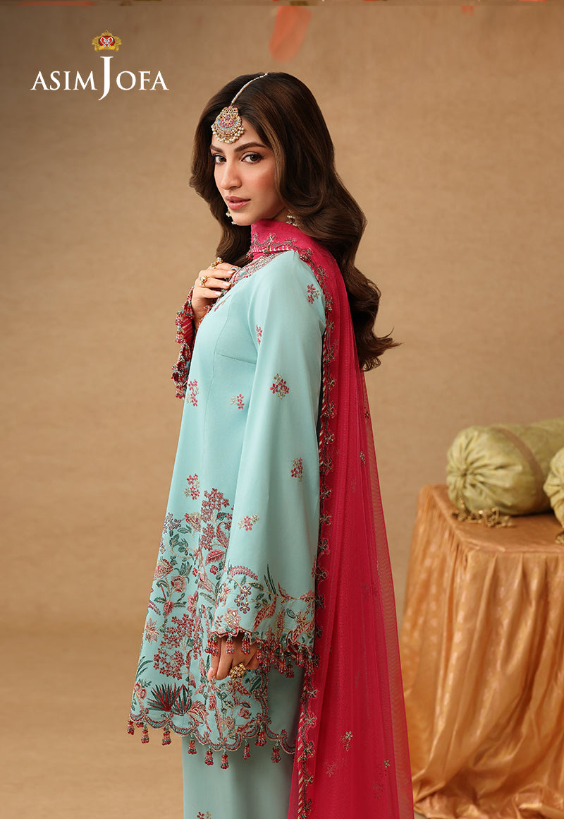 Asim Jofa | Kinza Festive Edit | AJULIF-02 Embroidered Raw Silk Stitched 3 Pcs