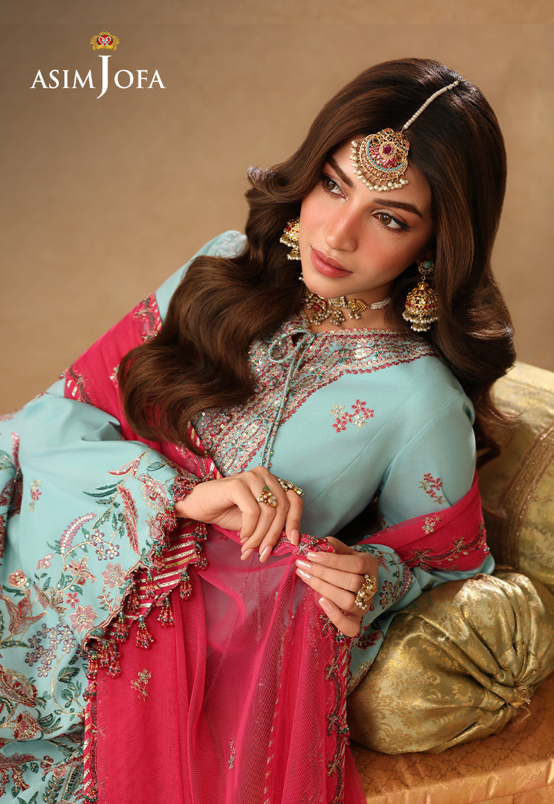 Asim Jofa | Kinza Festive Edit | AJULIF-02 Embroidered Raw Silk Stitched 3 Pcs