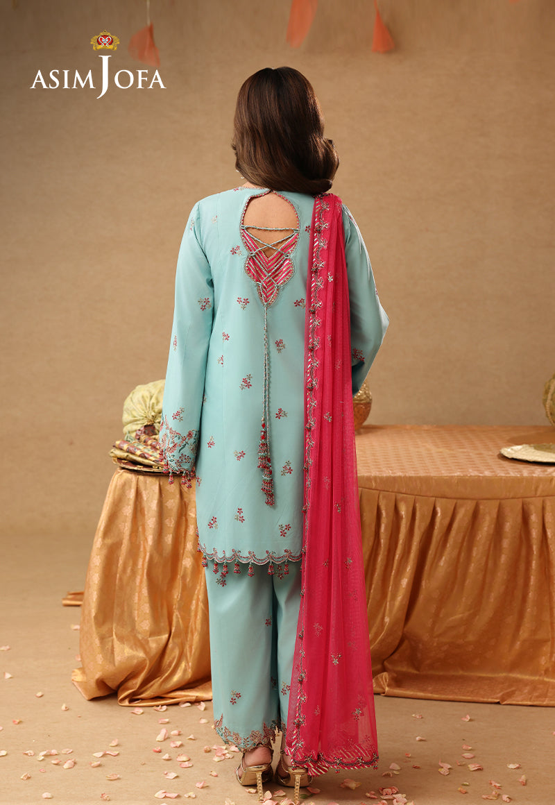 Asim Jofa | Kinza Festive Edit | AJULIF-02 Embroidered Raw Silk Stitched 3 Pcs
