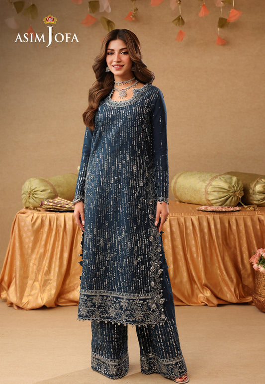 Asim Jofa | Kinza Festive Edit | AJULIF-09 Embroidered Chiffon Stitched 2 Pcs