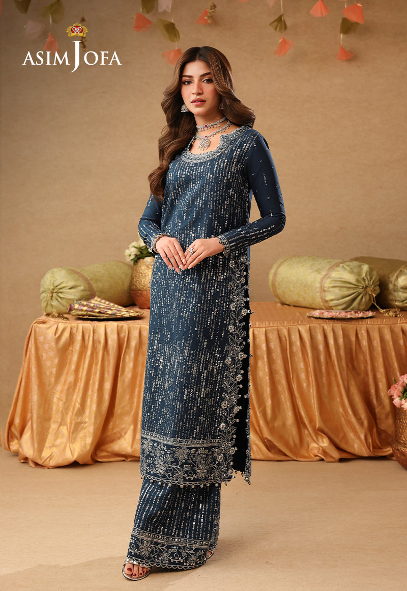 Asim Jofa | Kinza Festive Edit | AJULIF-09 Embroidered Chiffon Stitched 2 Pcs