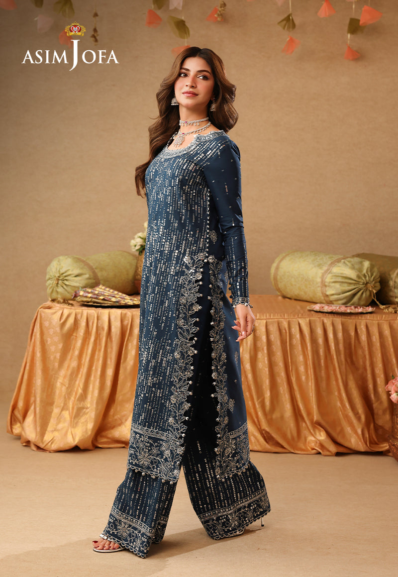 Asim Jofa | Kinza Festive Edit | AJULIF-09 Embroidered Chiffon Stitched 2 Pcs