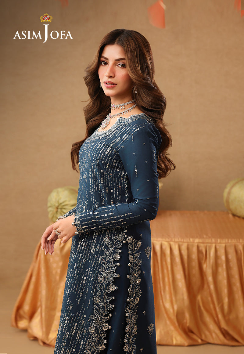 Asim Jofa | Kinza Festive Edit | AJULIF-09 Embroidered Chiffon Stitched 2 Pcs
