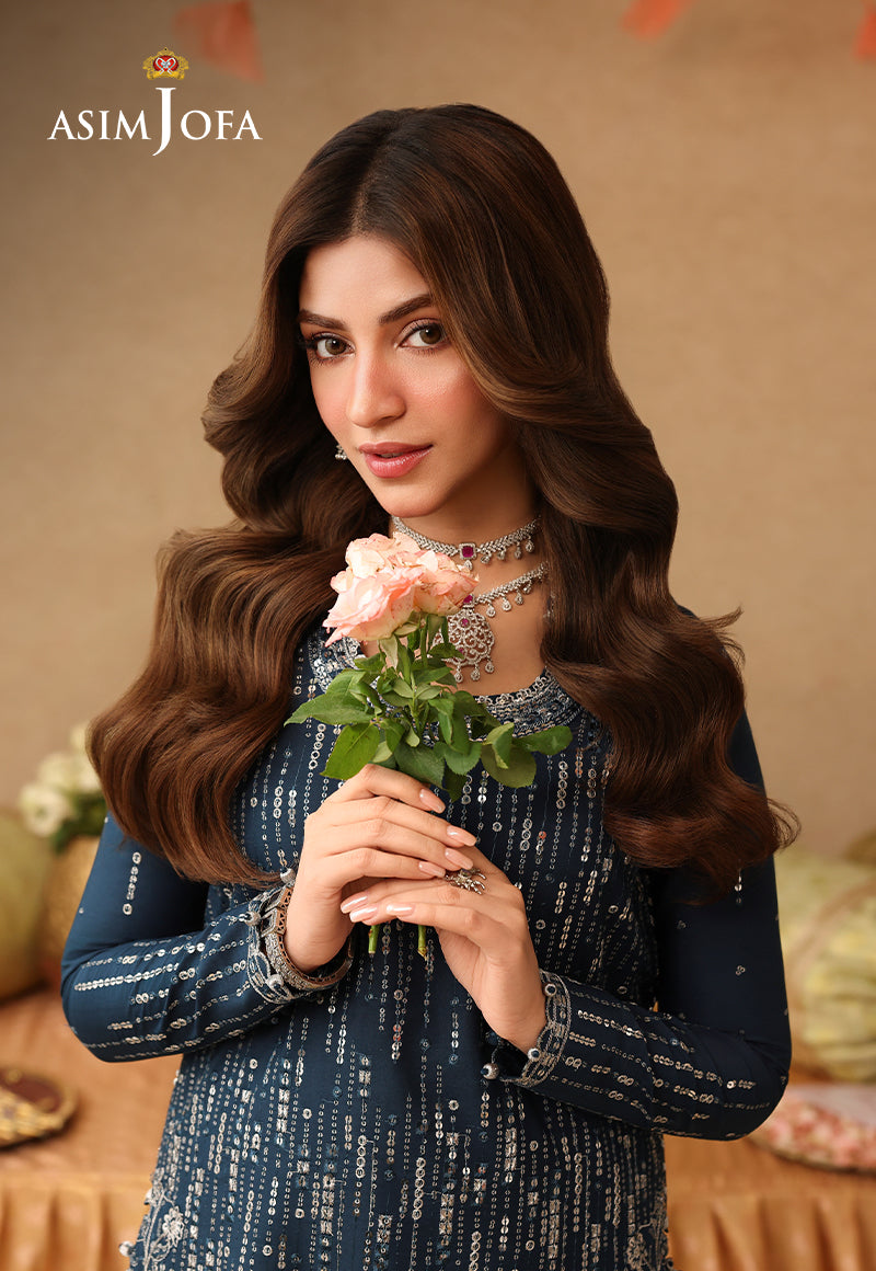 Asim Jofa | Kinza Festive Edit | AJULIF-09 Embroidered Chiffon Stitched 2 Pcs