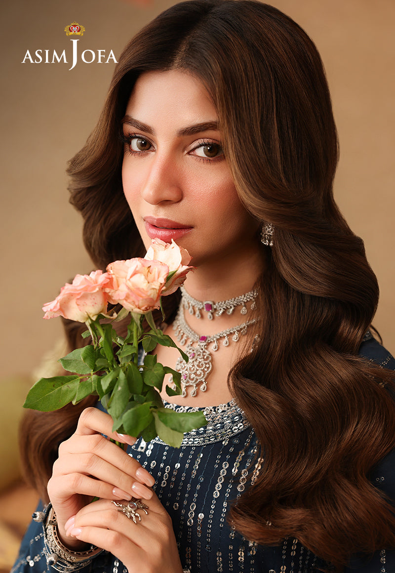 Asim Jofa | Kinza Festive Edit | AJULIF-09 Embroidered Chiffon Stitched 2 Pcs