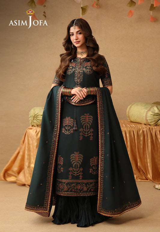 Asim Jofa | Kinza Festive Edit | AJULIF-06 Embroidered Paper Cotton Stitched 3 Pcs