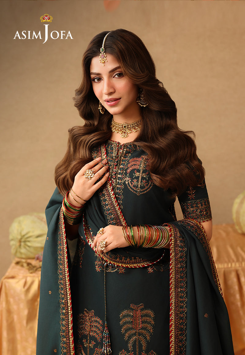 Asim Jofa | Kinza Festive Edit | AJULIF-06 Embroidered Paper Cotton Stitched 3 Pcs