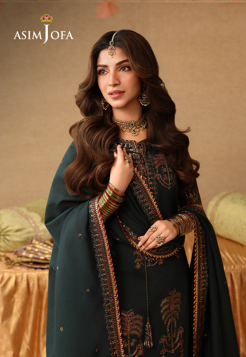 Asim Jofa | Kinza Festive Edit | AJULIF-06 Embroidered Paper Cotton Stitched 3 Pcs