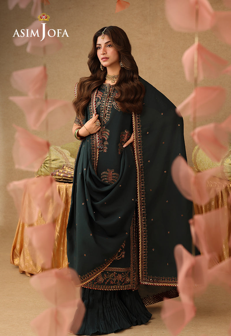 Asim Jofa | Kinza Festive Edit | AJULIF-06 Embroidered Paper Cotton Stitched 3 Pcs