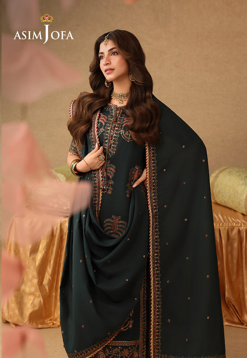 Asim Jofa | Kinza Festive Edit | AJULIF-06 Embroidered Paper Cotton Stitched 3 Pcs