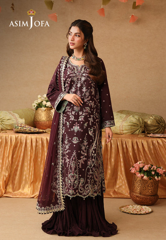 Asim Jofa | Kinza Festive Edit | AJULIF-07 Embroidered Twisted Silk Stitched 3 Pcs