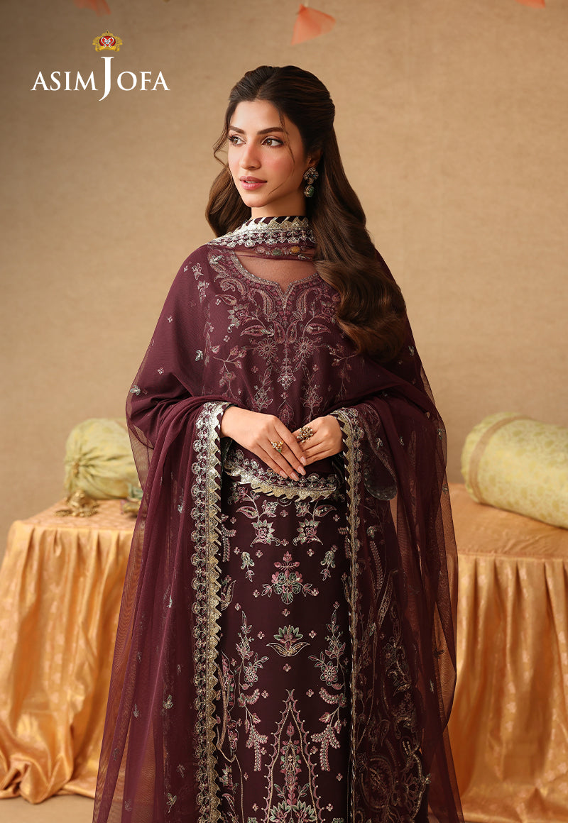 Asim Jofa | Kinza Festive Edit | AJULIF-07 Embroidered Twisted Silk Stitched 3 Pcs