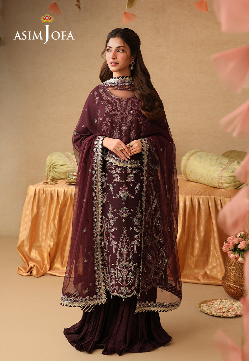 Asim Jofa | Kinza Festive Edit | AJULIF-07 Embroidered Twisted Silk Stitched 3 Pcs