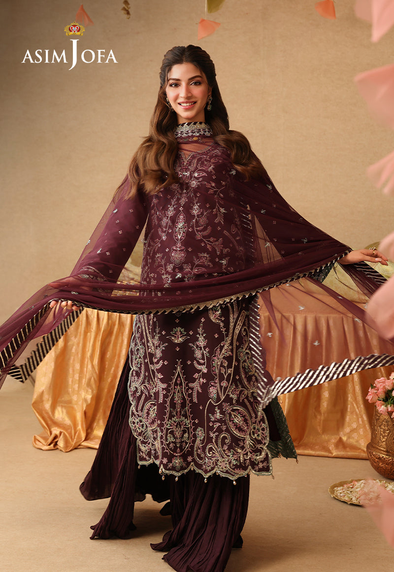 Asim Jofa | Kinza Festive Edit | AJULIF-07 Embroidered Twisted Silk Stitched 3 Pcs