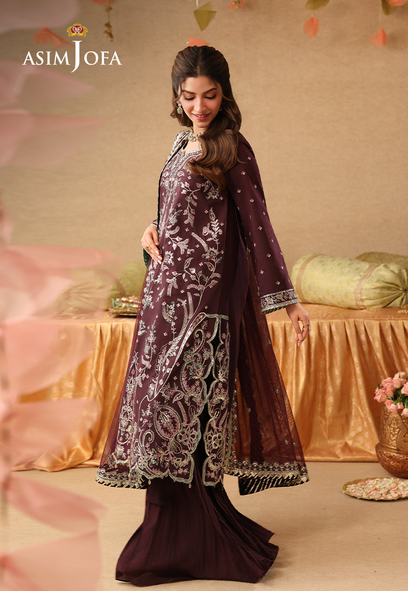Asim Jofa | Kinza Festive Edit | AJULIF-07 Embroidered Twisted Silk Stitched 3 Pcs