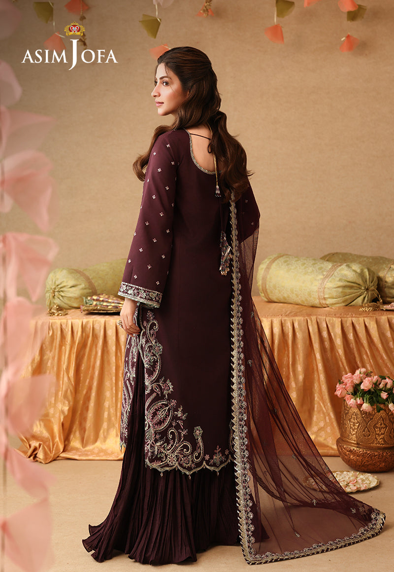 Asim Jofa | Kinza Festive Edit | AJULIF-07 Embroidered Twisted Silk Stitched 3 Pcs