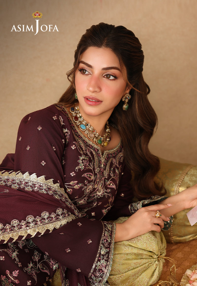 Asim Jofa | Kinza Festive Edit | AJULIF-07 Embroidered Twisted Silk Stitched 3 Pcs