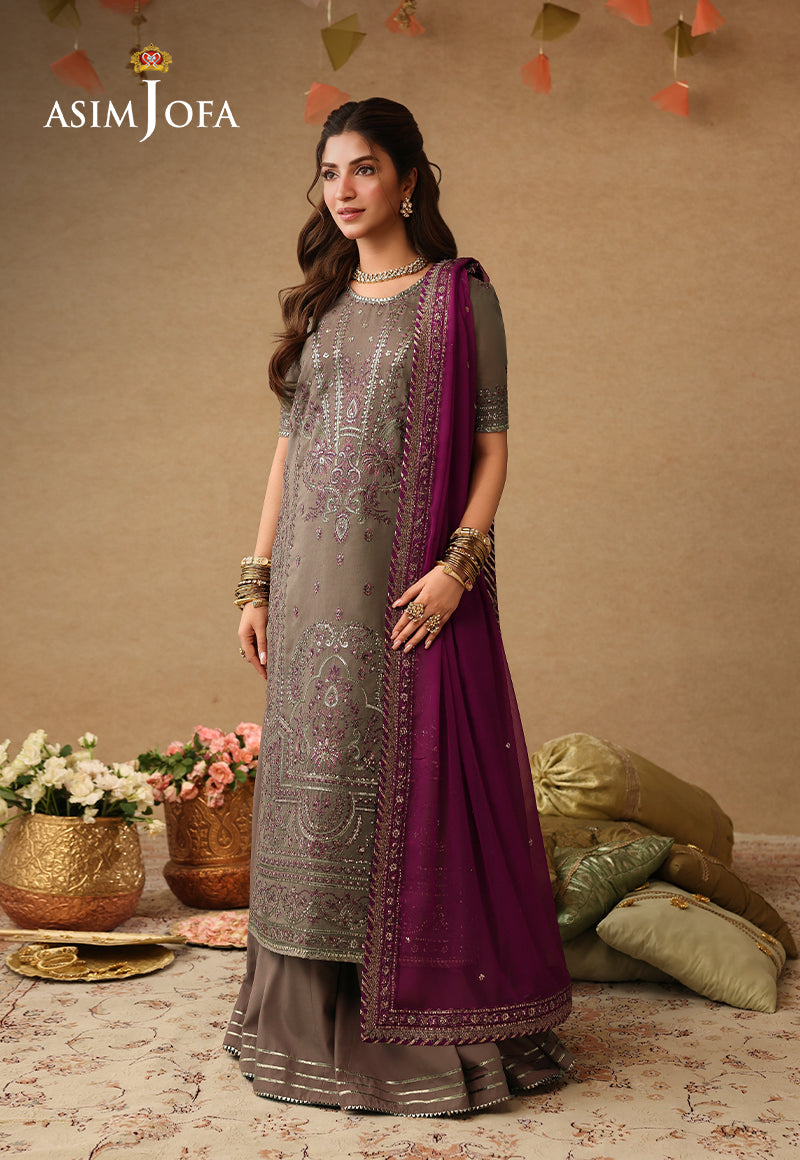 Asim Jofa | Kinza Festive Edit | AJULIF-03 Embroidered Paper Cotton Stitched 3 Pcs